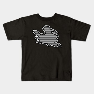 Mayne Island Silhouette in Black and White Lines - Simple Stripes - Mayne Island Kids T-Shirt